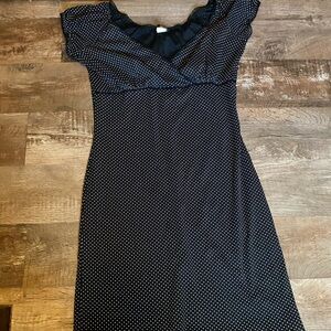 Studio Y Black and White Polka Dot Midi Dress